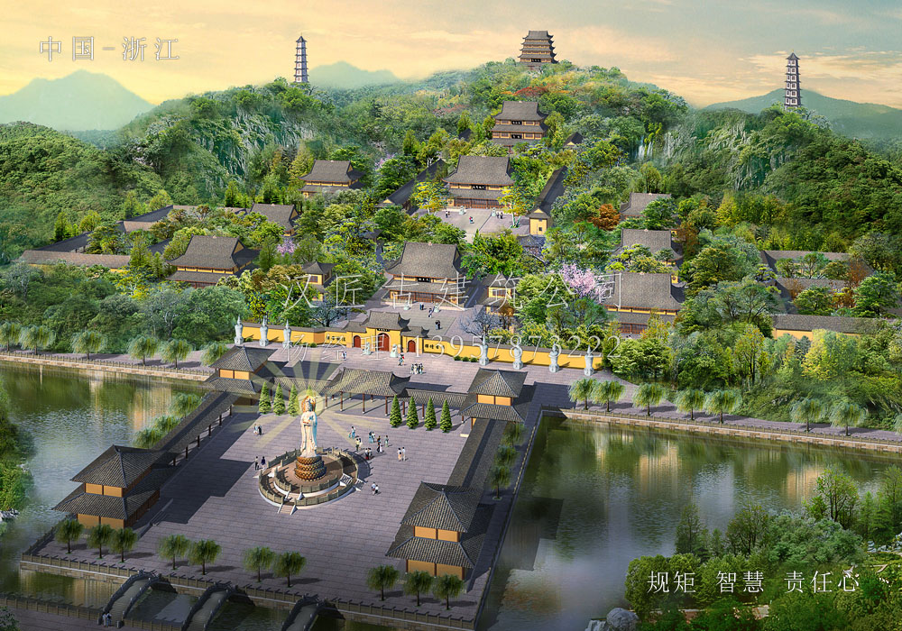 玉泉講寺總體寺院建筑規劃布局圖